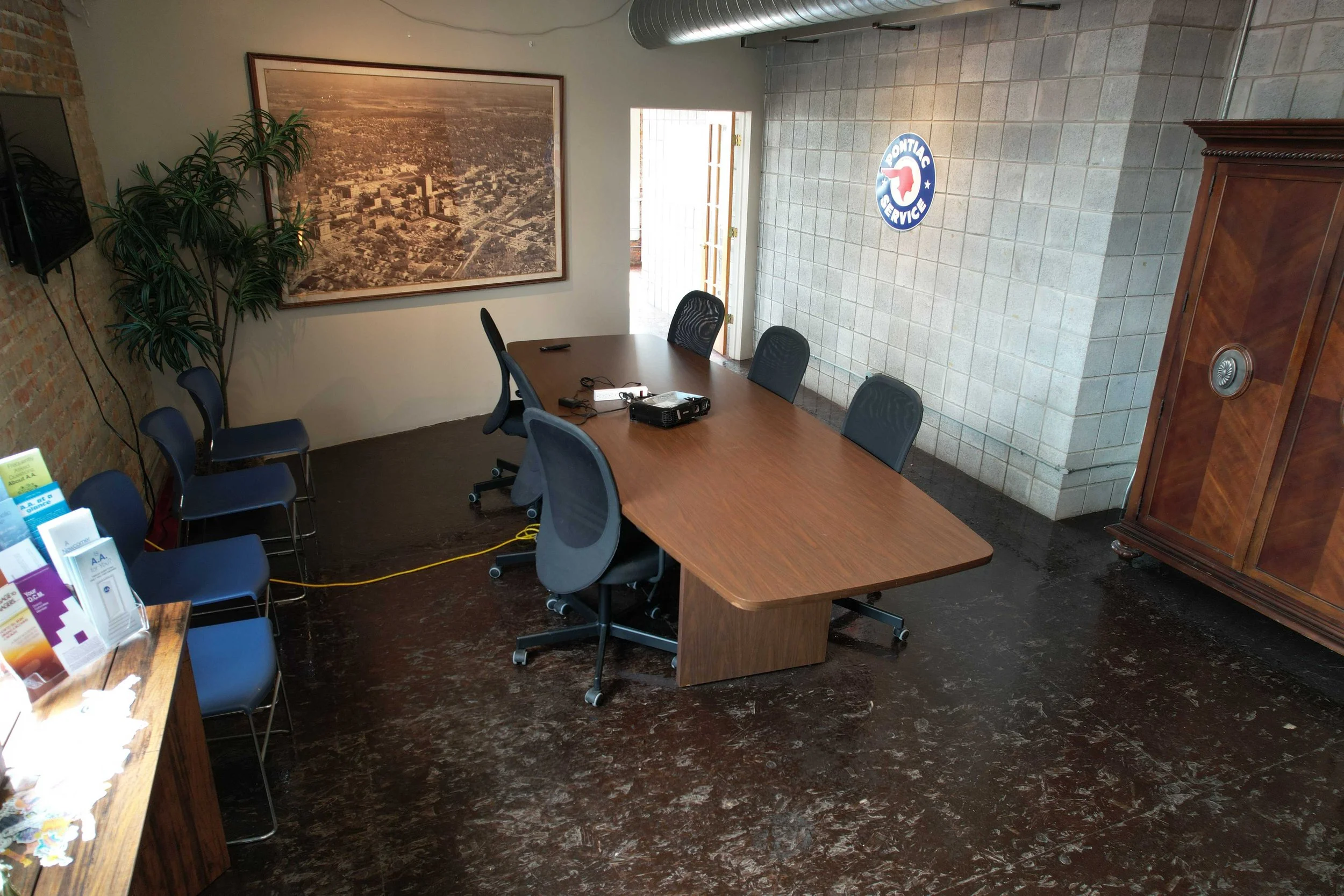 The conference room, used for larger meetings and trainings.