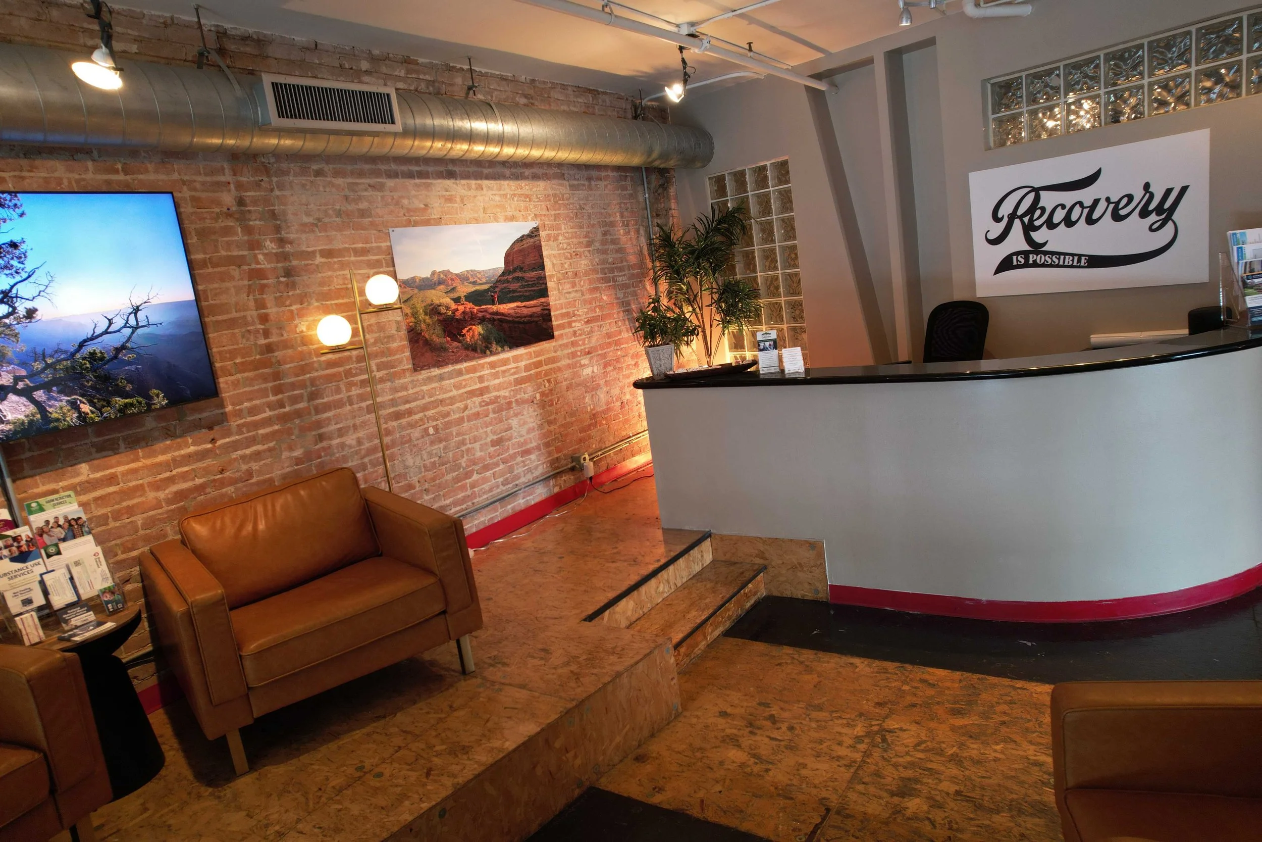 The front desk, where every visit starts.
