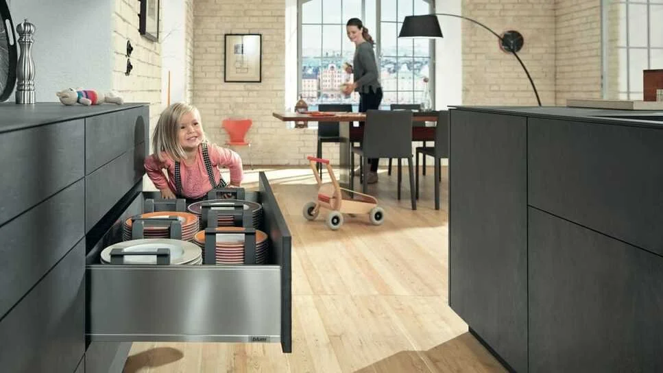 Even heavy wide drawers move as smooth as silk