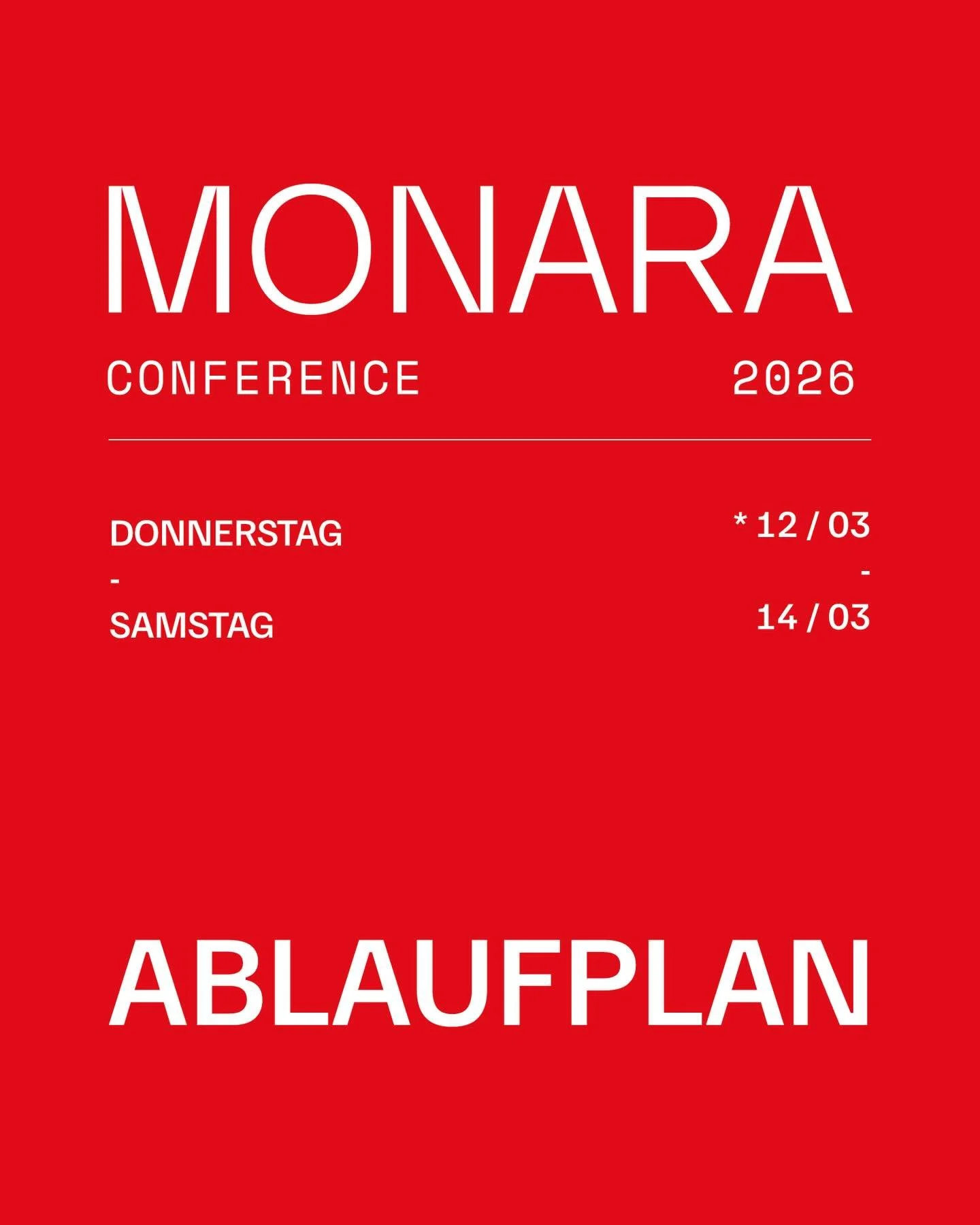 FINALLY!!
Unser Ablaufplan ist online! Auf unserer Website findet ihr zu jedem Thema eine detaillierte Beschreibung. Wir freuen uns so sehr, so viel spannende Themen abzudecken. #monaraconference