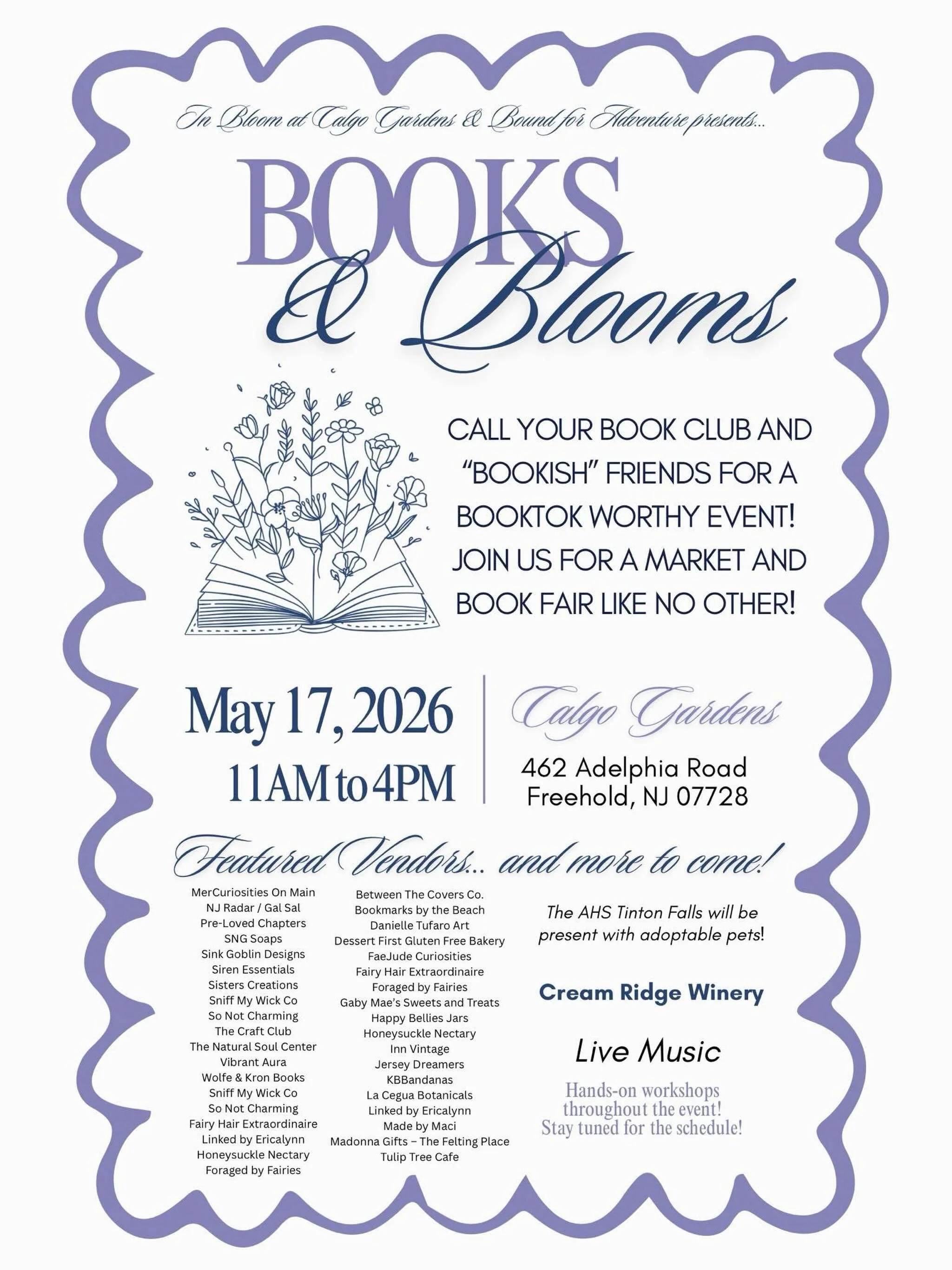 Books &amp; Blooms 📚🌷

Come meet authors, shop vendors &amp; immerse yourself in flowers and books! 

Tickets are sold out online, but some are available at the door! 

Will I see you there?! 

@calgogardens @inbloom_at_calgogardens 

#booksandbloo