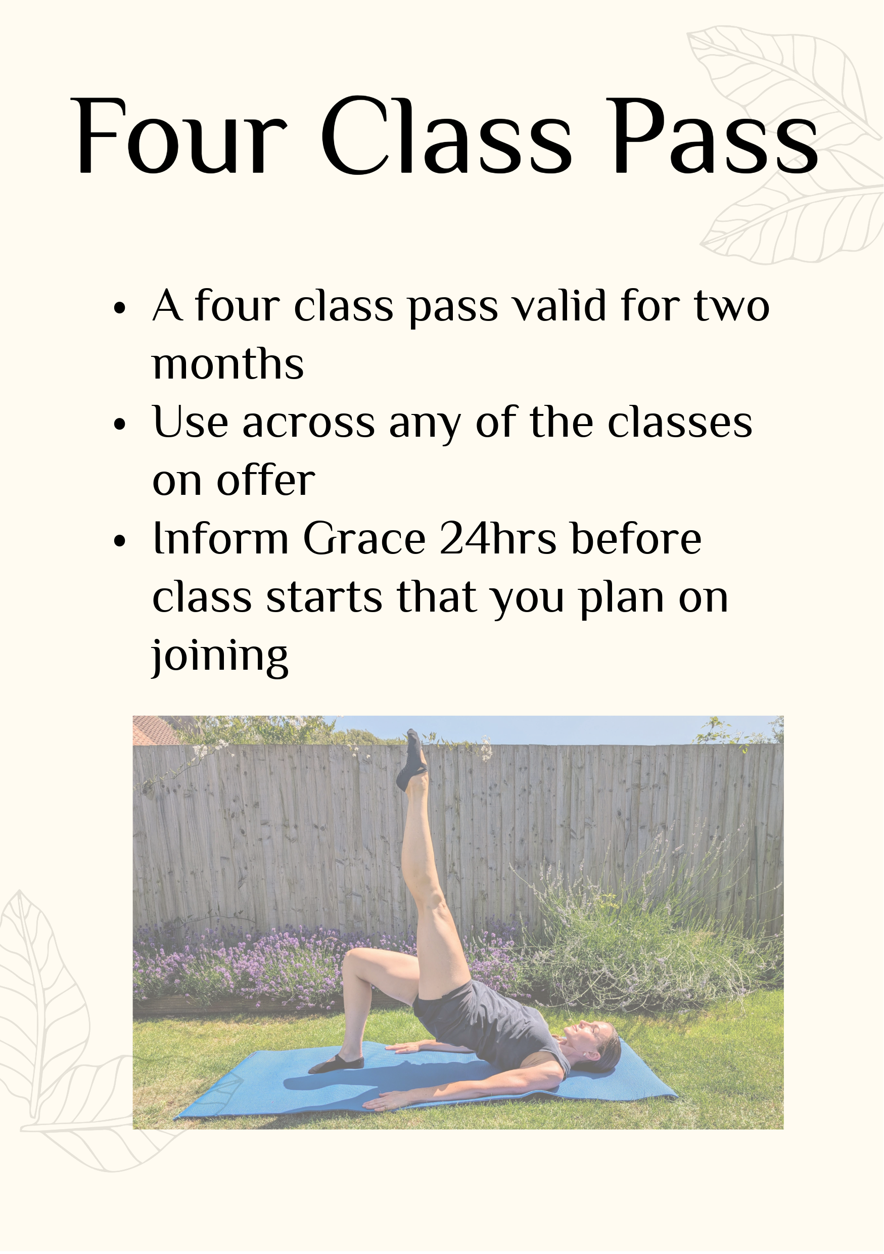 4 Class Pass for £32