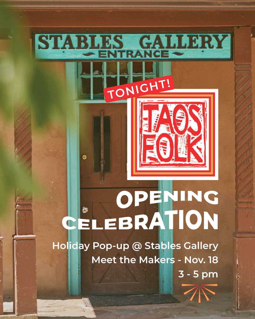 Come meet the makers for this year&rsquo;s Taos Folk Holiday Pop-Up tonight at the Stables Gallery (across from the TCA) from 3&ndash;5pm. 🎁🎄 @taosfolk2024 
Kicking off the 2025 holiday season with a diverse selection of affordable, handmade art, c