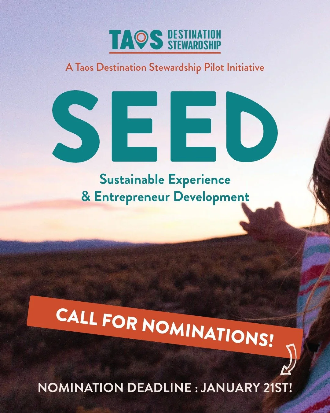 🌟 Introducing Taos SEED / Sustainable Experience &amp; Entrepreneur Development

A Destination Stewardship Pilot Initiative programmed with UNM Taos HIVE, the SBDC, and Taos County Economic Development to build tourism innovation in Taos County. Thi
