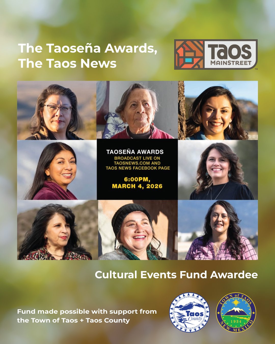 The Taose&ntilde;a Awards are tonight, and we&rsquo;re proud to support the event by awarding the Taos News a partial Cultural Events Fund grant, helping bring 75 local high school students to attend for free and celebrate the eight inspiring Taos Wo