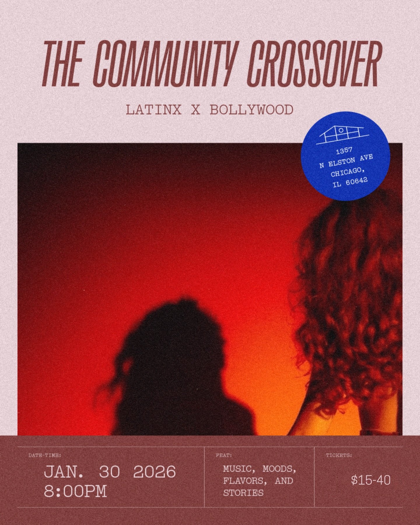 Calling all of Latinx, Asian, &amp; Desi communities! We&rsquo;re linking up for the first time and you&rsquo;re invited.

We&rsquo;re hosting the first edition of The Community Crossover: LATINX x BOLLYWOOD

Friday, January 30th | 8pm - 12am

Join u