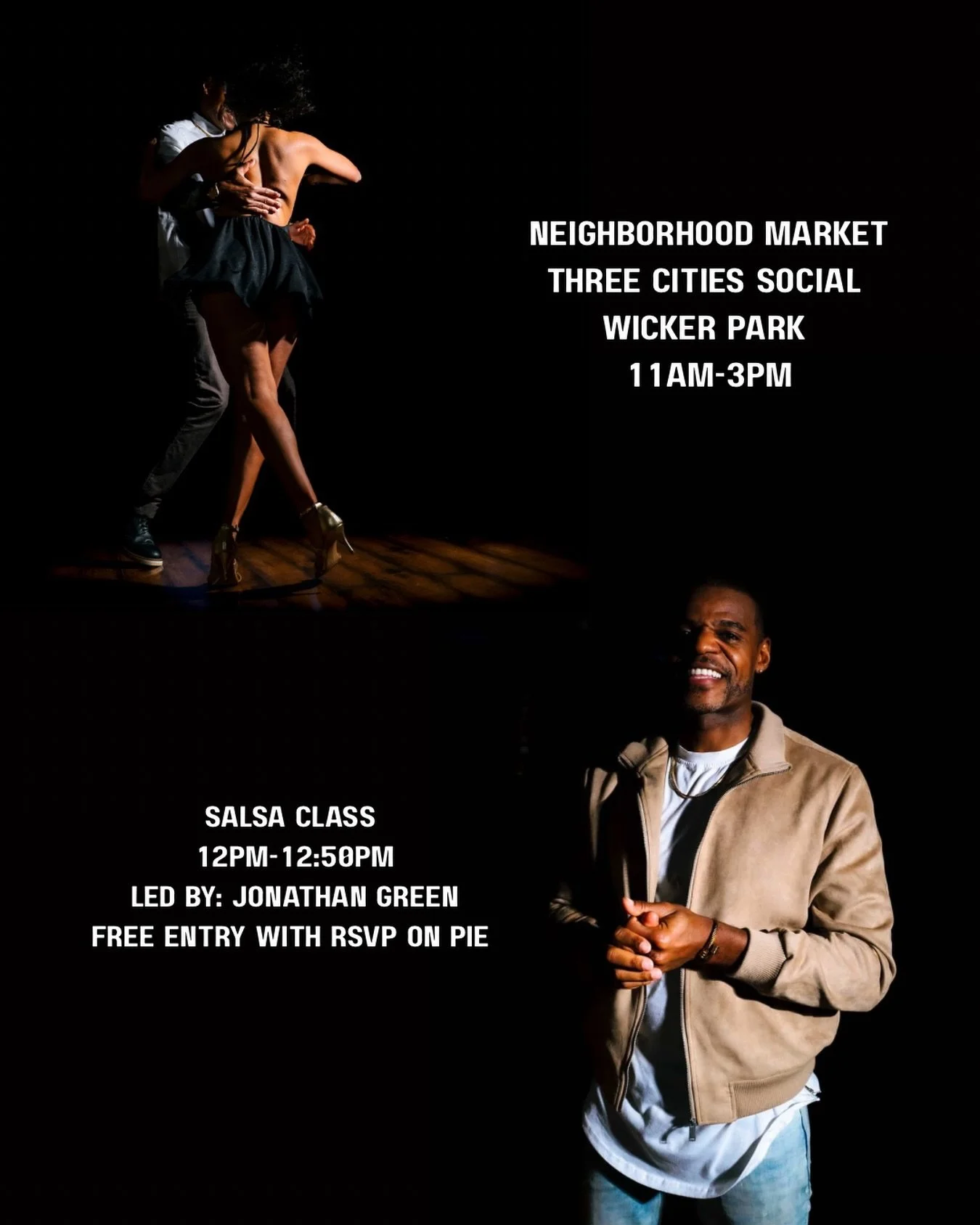 Salsa at the Market? Say less 💃🏽🔥

Join us for a FREE Salsa class with Jonathan Green from 12 -12:50pm right in the middle of all the magic. The market will be fully operating, vendors popping, music flowing&hellip; and of course dancing.

It woul