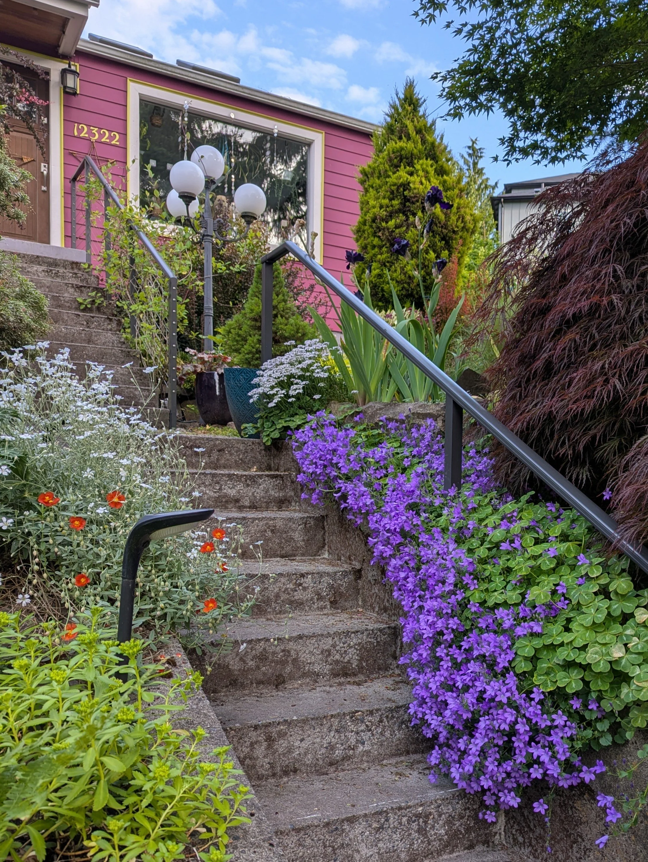 The front steps at Willows End