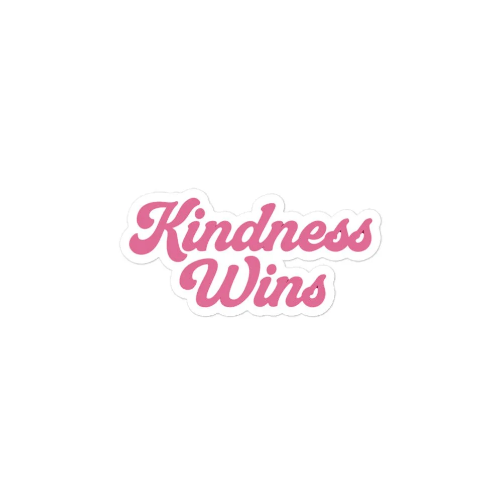 Kindness Wins Script Sticker