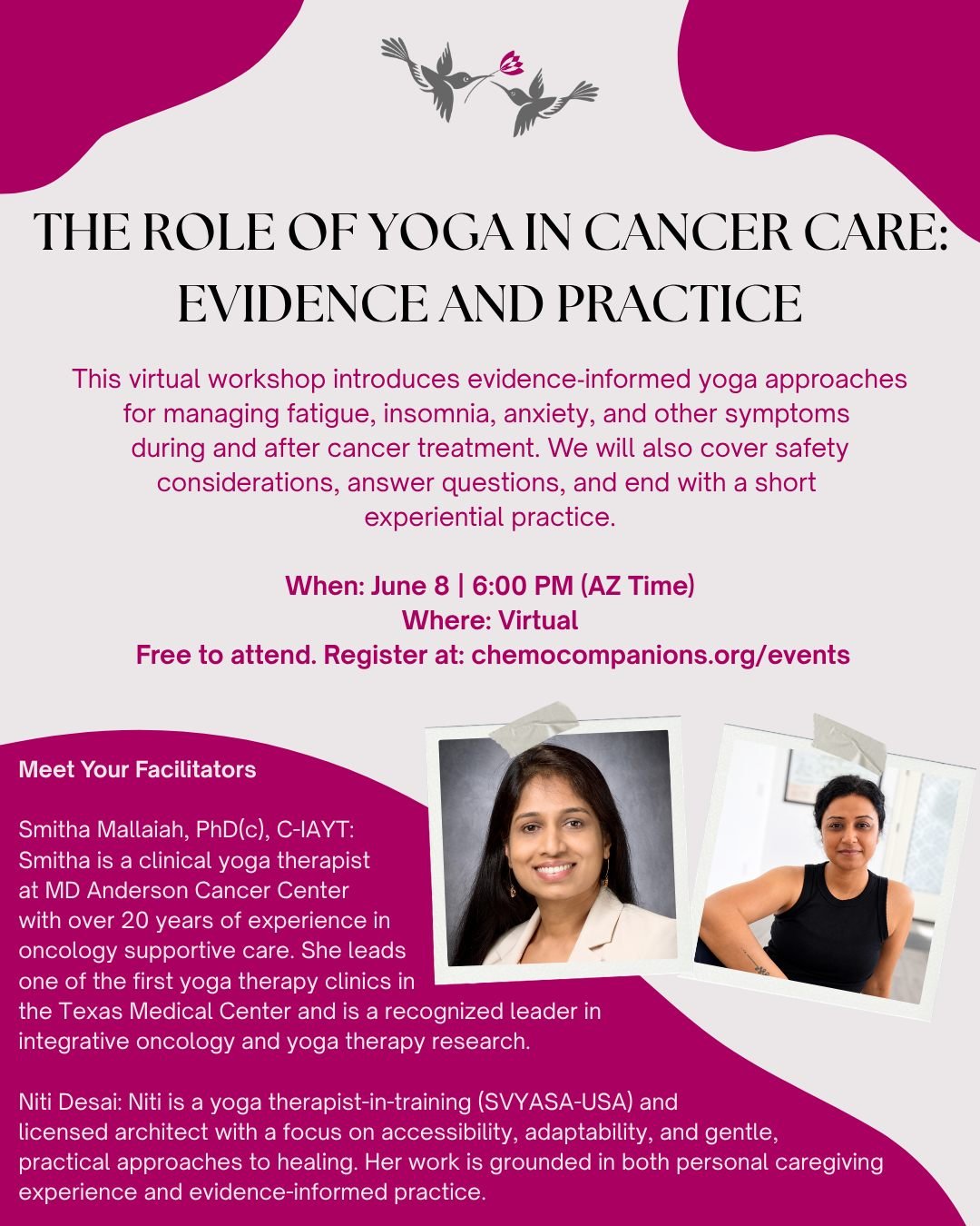 Cancer treatment can impact the body and mind in so many ways. Join us for a free virtual workshop exploring the role of yoga in cancer care and how evidence-informed practices may help support fatigue, insomnia, anxiety, and overall well-being durin
