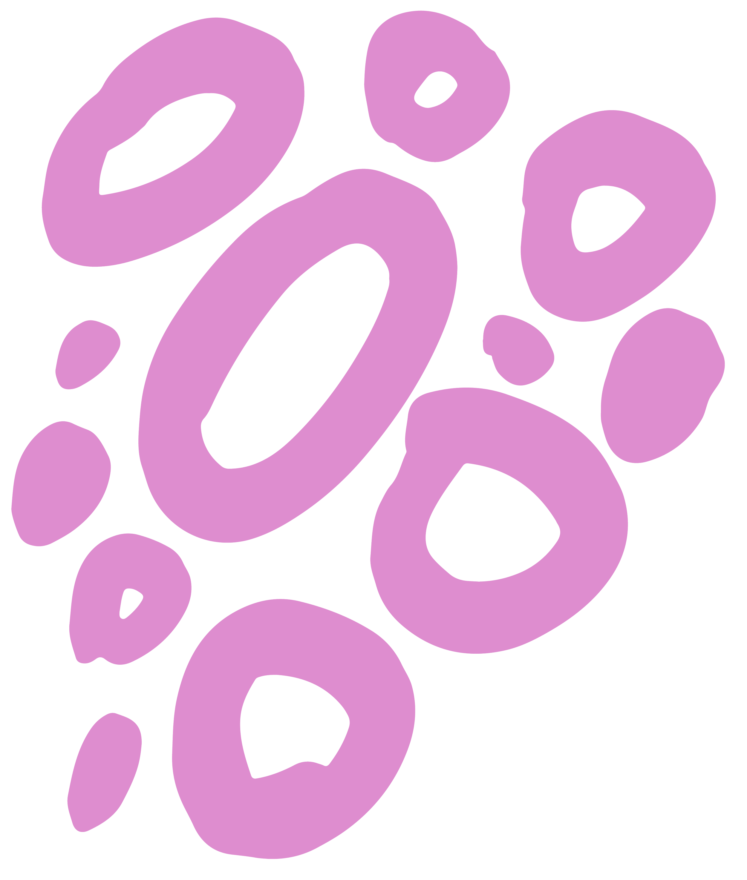 Pink abstract paw print design on a black background.