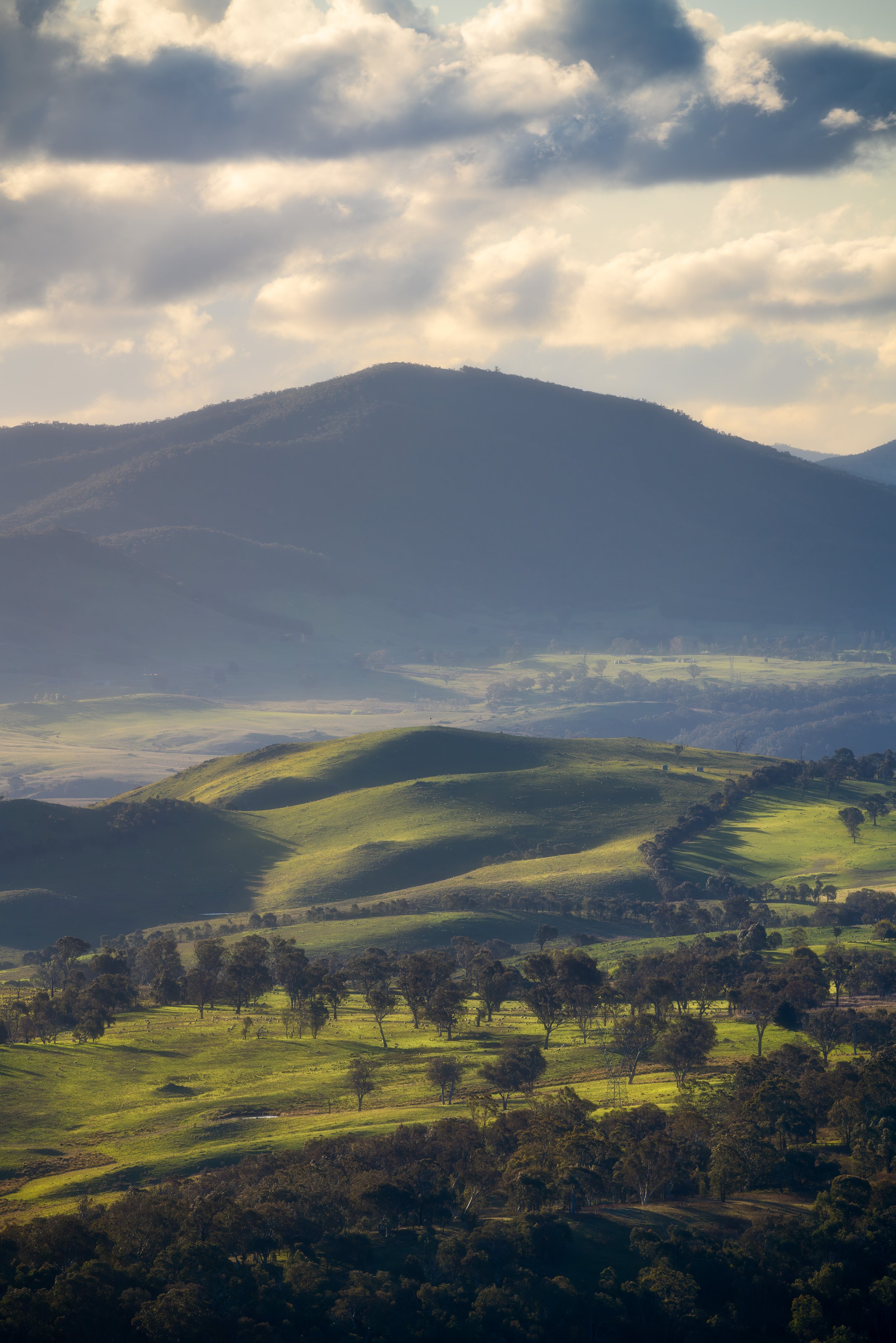 Sunlit Ridges from Stromlo