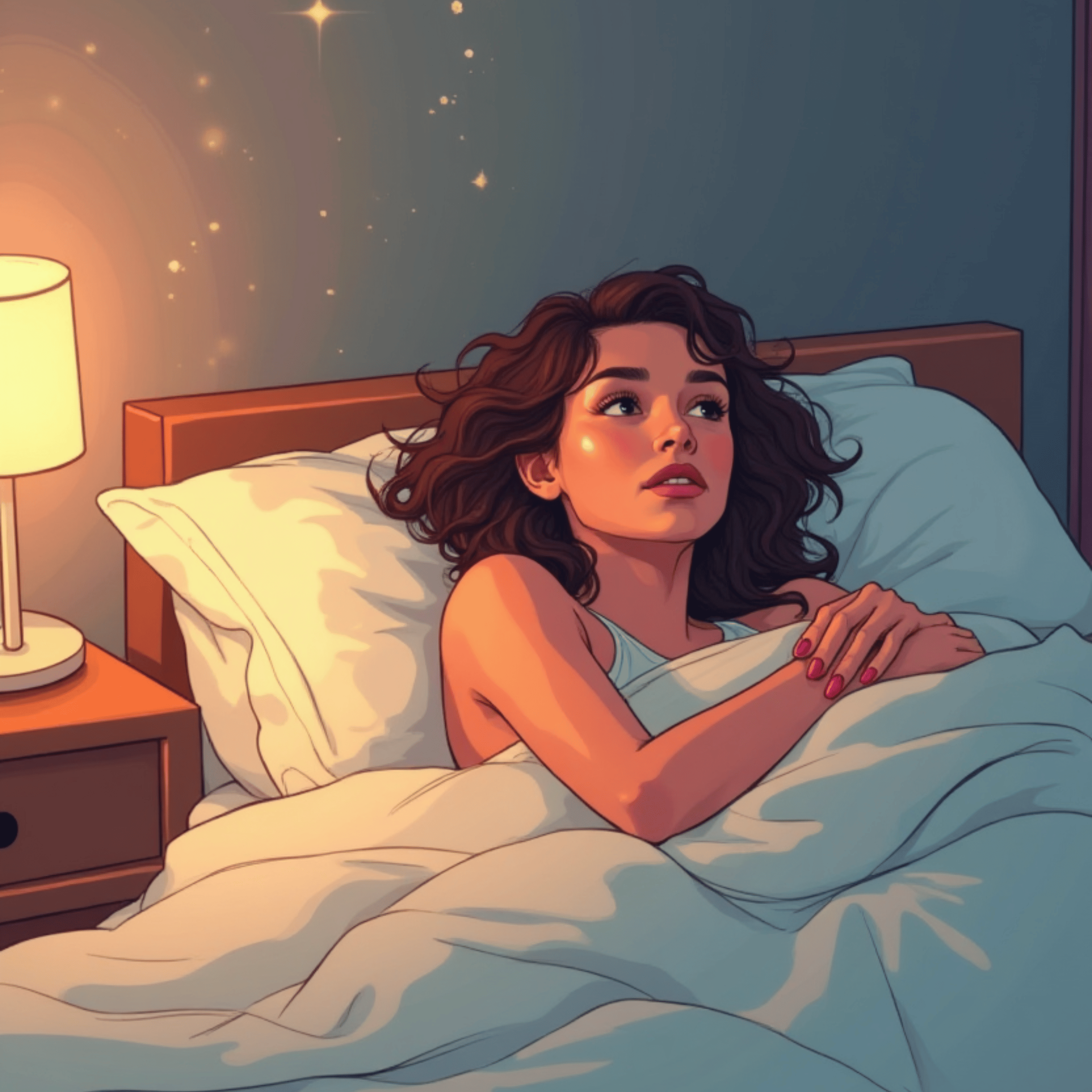 woman under covers in bed