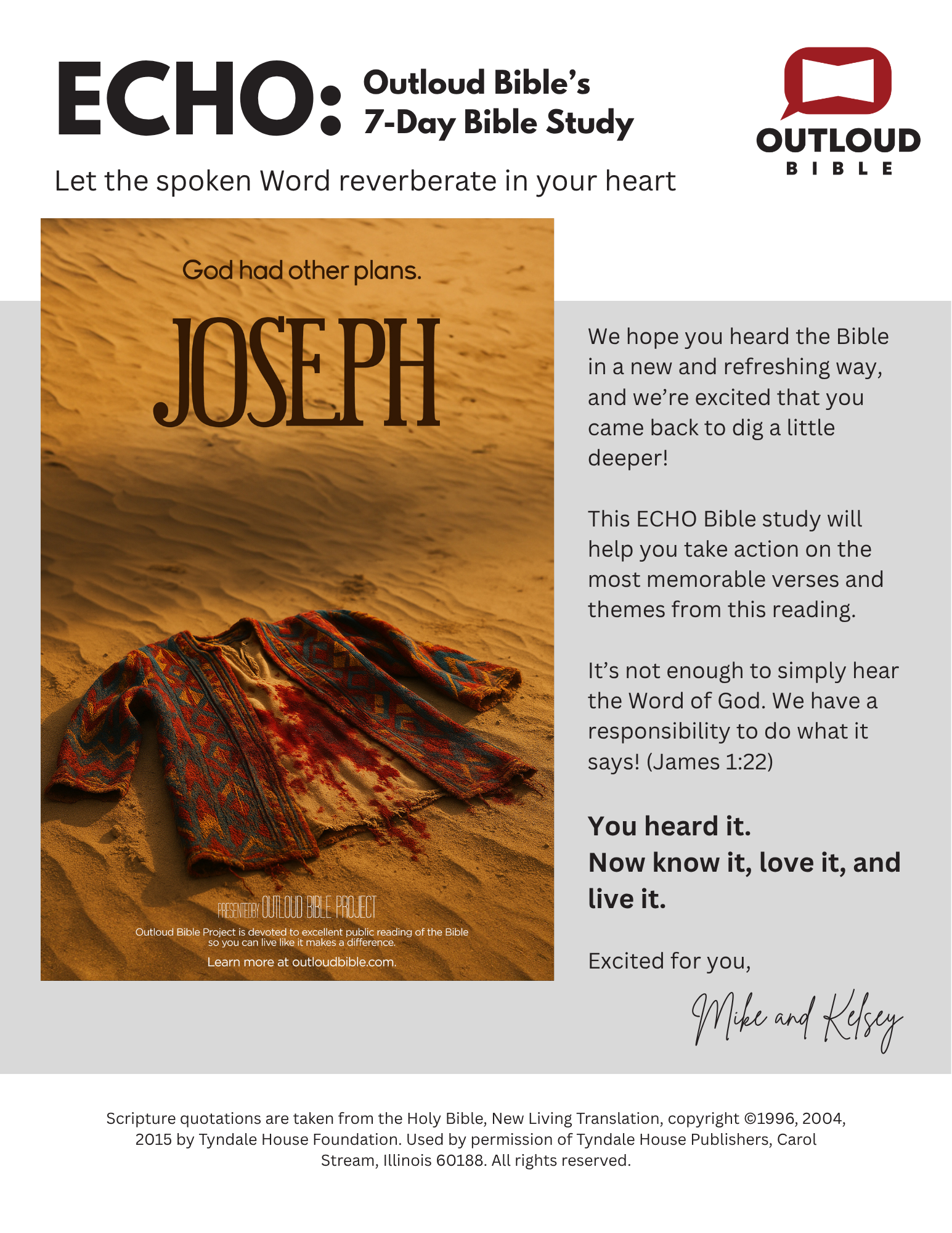 ECHO: Joseph (Genesis 37-50) - 7-Day Bible Study