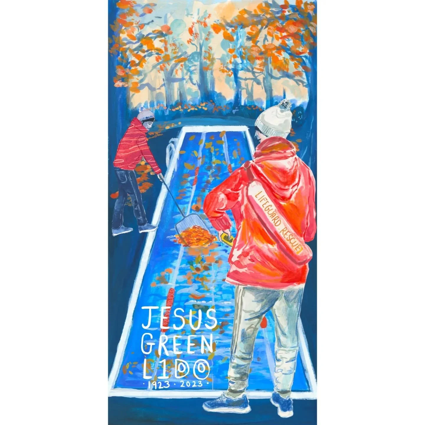 My final outcomes from our live brief for Jesus Green Lido's 100th anniversary celebration ~ using a mixture of gouache painting, monoprint and procreate elements.  Probably my favourite brief this year as I learnt a lot about creating outcomes for c