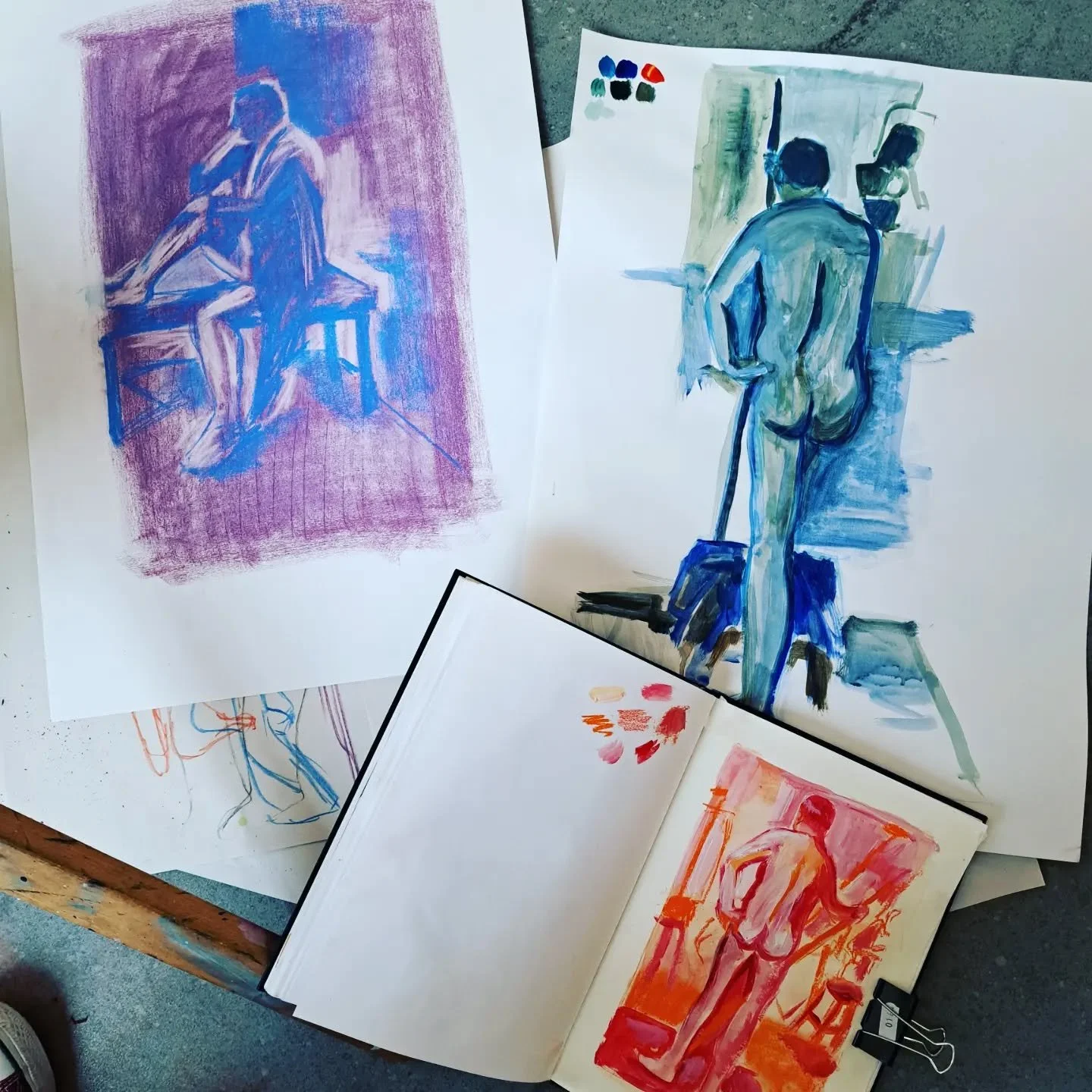 Some mixed media colour palette studies and life drawings from the past week 🎨 
I think I have a new obsession with analogous palettes...

#lifedrawing #analogous #colourpainting #colour #palettes