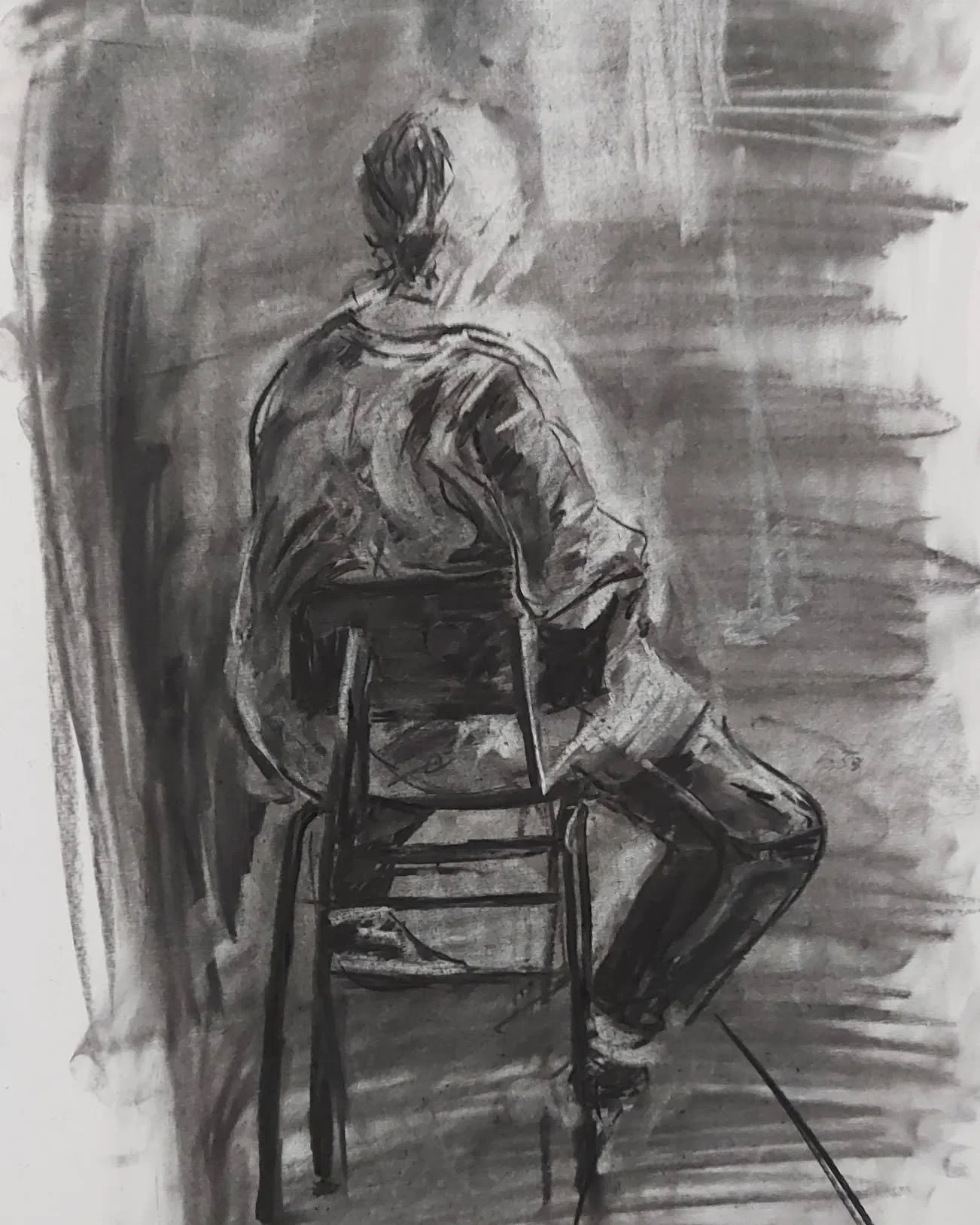 Sketching people from life in the studio using charcoal for tone and highlights ☺️ 

#charcoal #sketching #lifedrawing #quickstudies #tone #blackandwhite