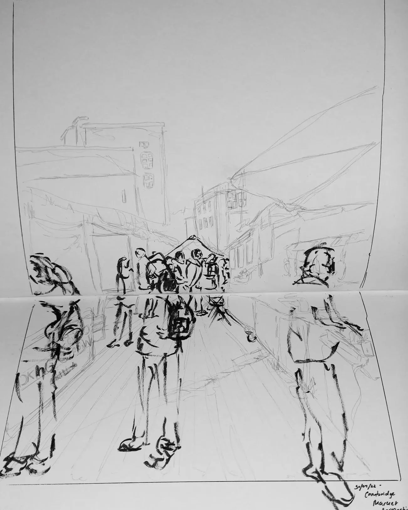 Continuing perspective drawings in Cambridge Market..

#perspective #cambridge #cambridgemarket #sketching #lineart #colourpastel #illustration