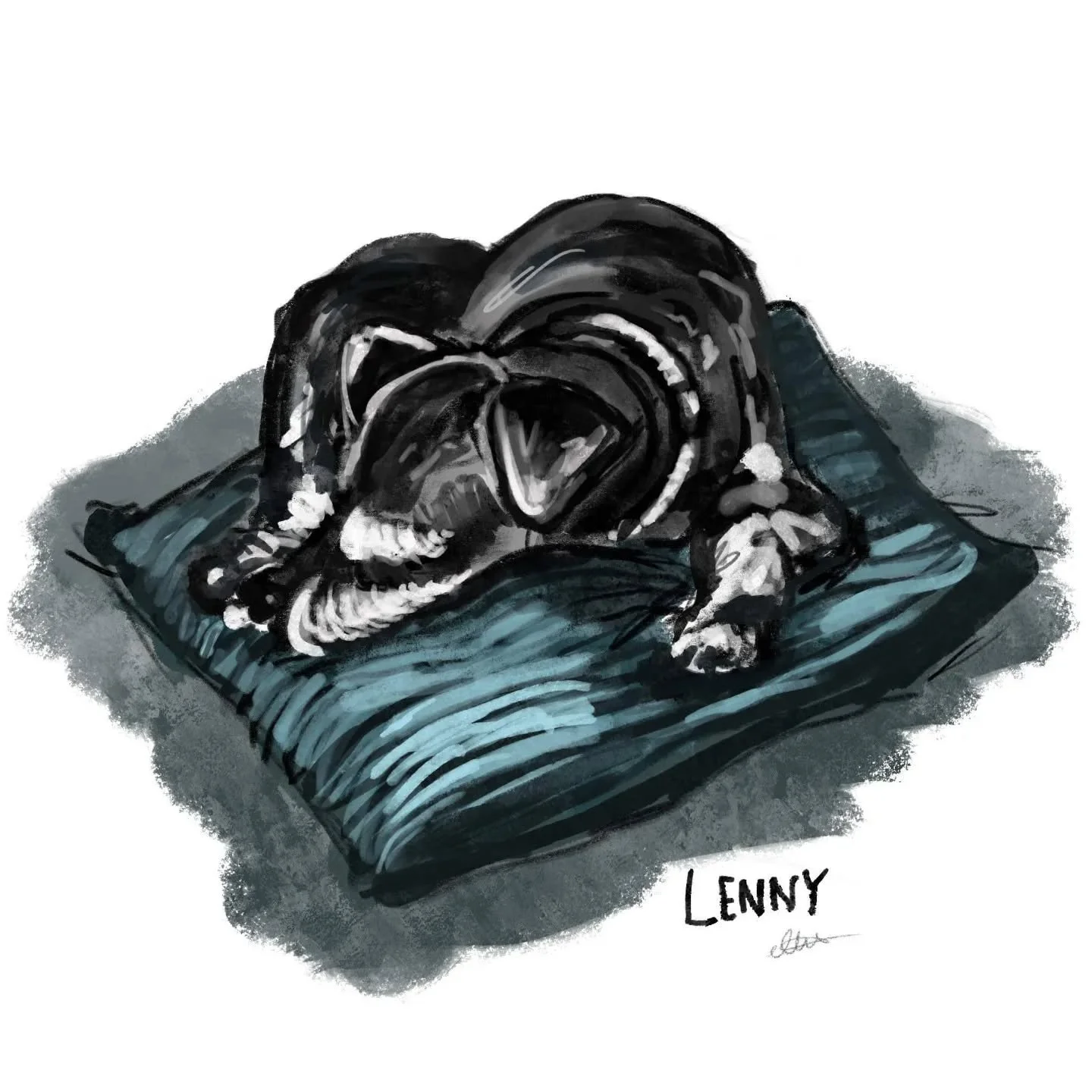 Sleepy schnauzer Lenny 💤

#digitalart #procreate #schnauzermini #sleepypet #sketching #dogartwork #doodles