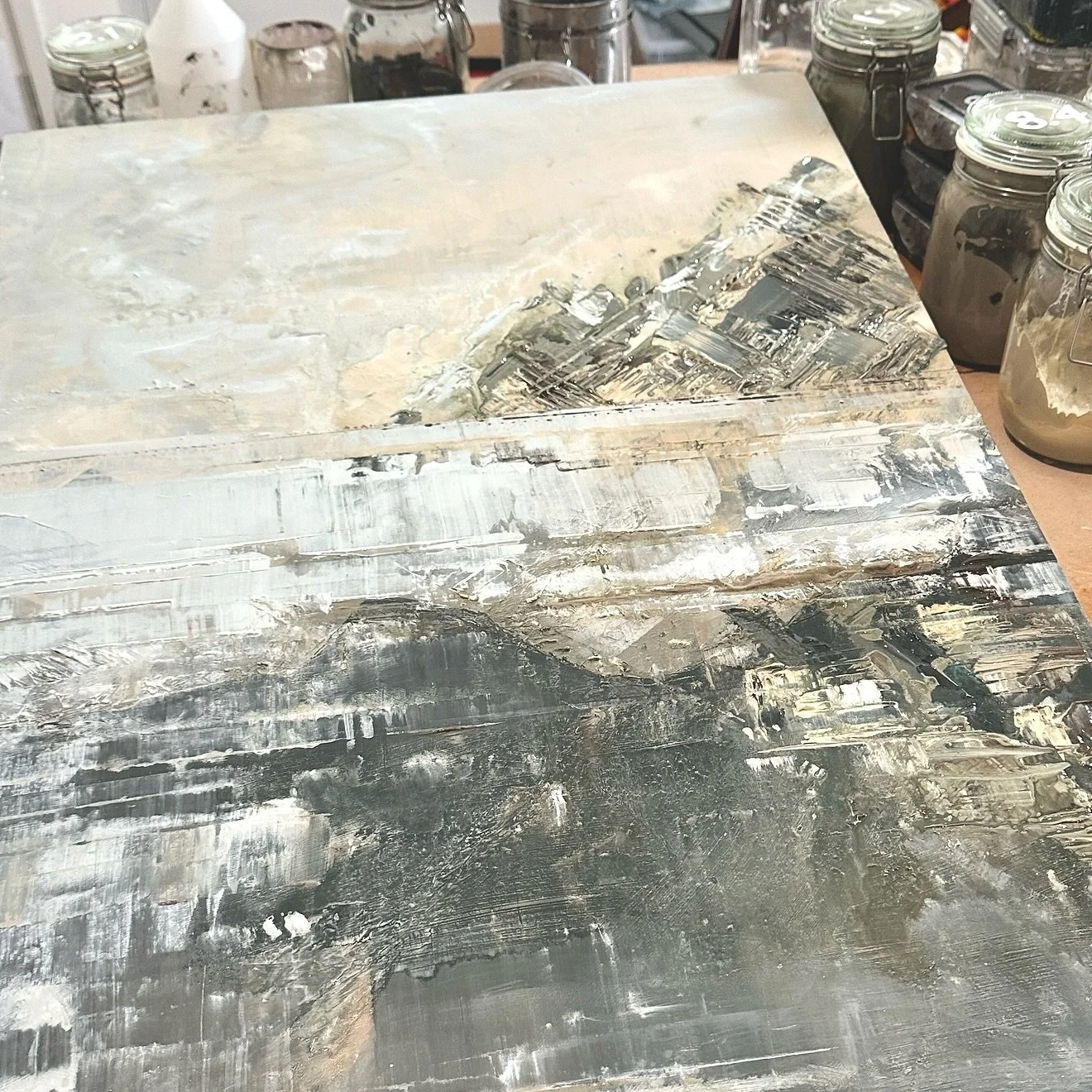 This piece was never listed for sale.
But last week, it sold to a private collector.

Originally developed during the early stages of the series, it became a pivotal point in shaping the work that followed.
Some paintings just find their own path. 

