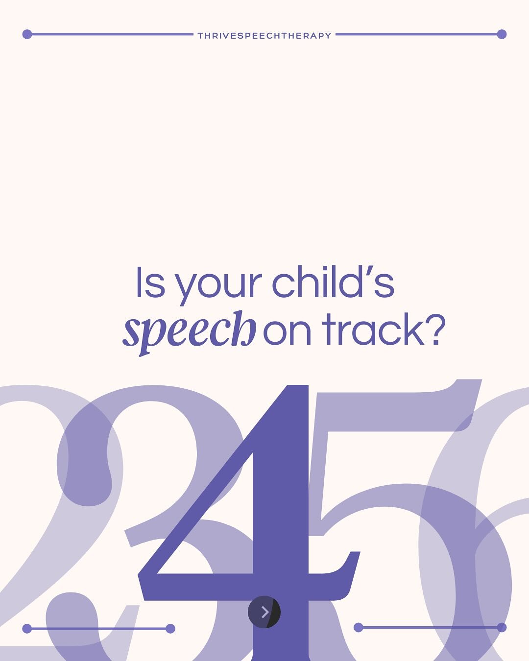 When should your child start saying different speech sounds? Let&rsquo;s find out! 👉🏼 

Speech development follows a general timeline, and knowing what&rsquo;s typical can help you support your child&rsquo;s communication journey!

✅ By age 2: p, b