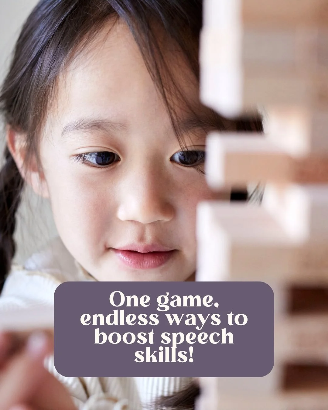 Did you know Jenga can double as a powerful language tool?

With just a marker or some stickers, you can turn this classic game into a fun way to target language skills.

Looking for more play-based ways to support your child&rsquo;s speech &amp; lan