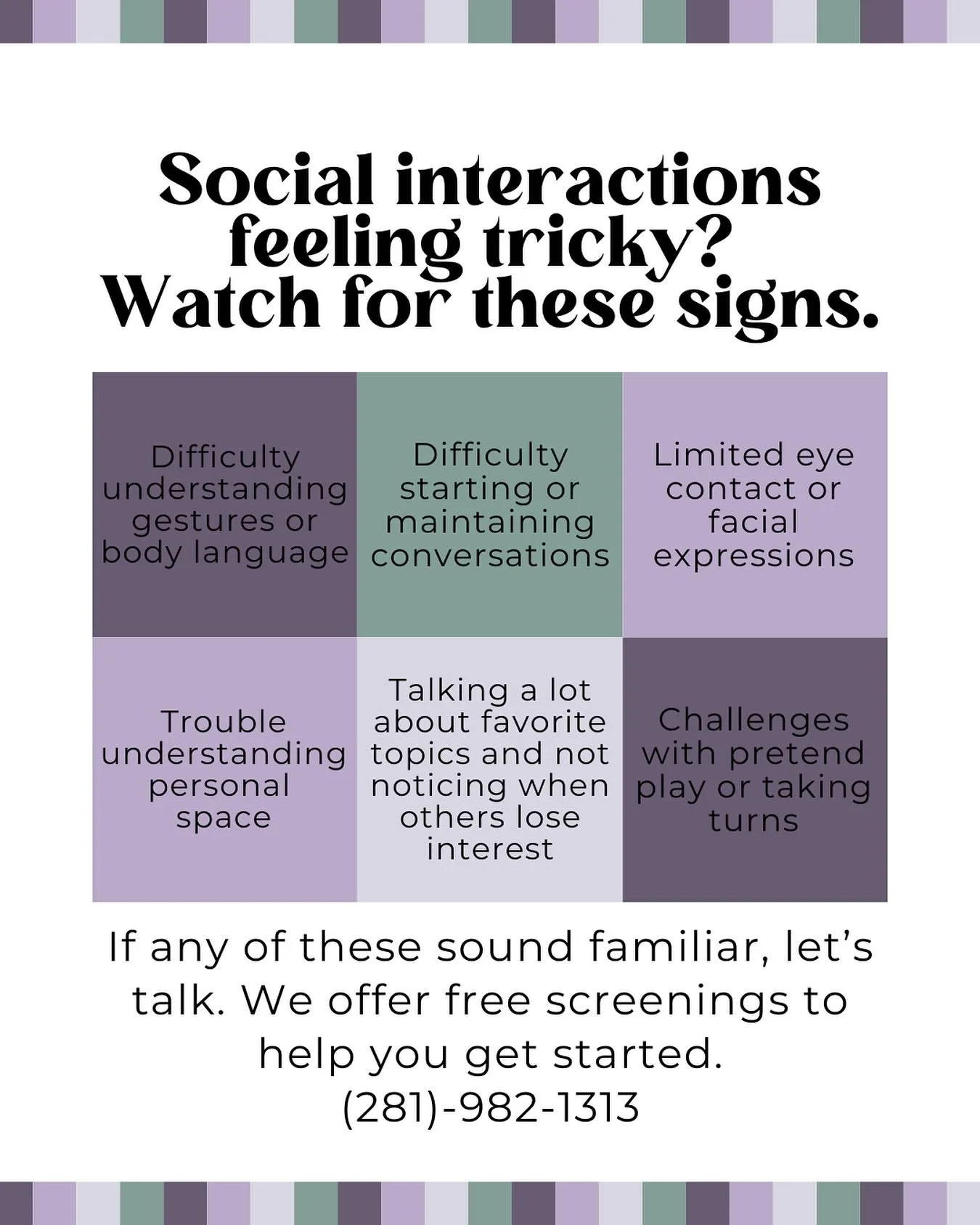 Some kids have a harder time picking up on the social rules of conversation and play.

If your child struggles with things like taking turns, staying on topic, or understanding facial expressions, it may be more than shyness.

These can be signs of a