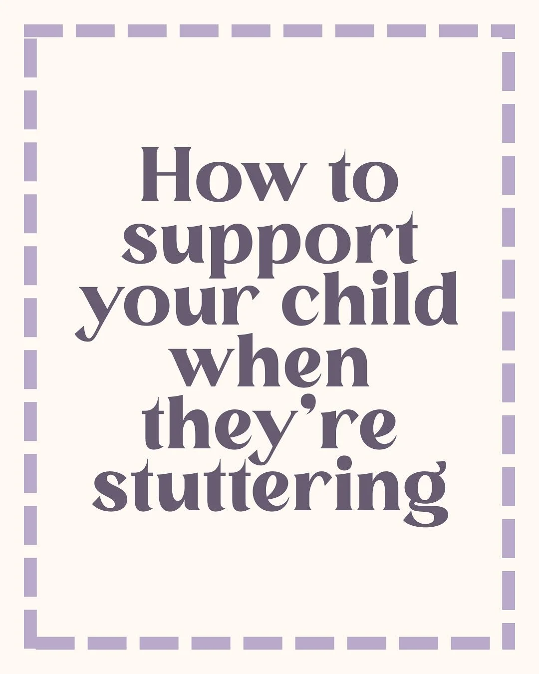 Stuttering can feel frustrating for children, but the way we respond can make a big difference.

If your child is stuttering, try this: &bull; Pause and give them time
&bull; Maintain calm eye contact
&bull; Slow your own speech
&bull; Avoid correcti