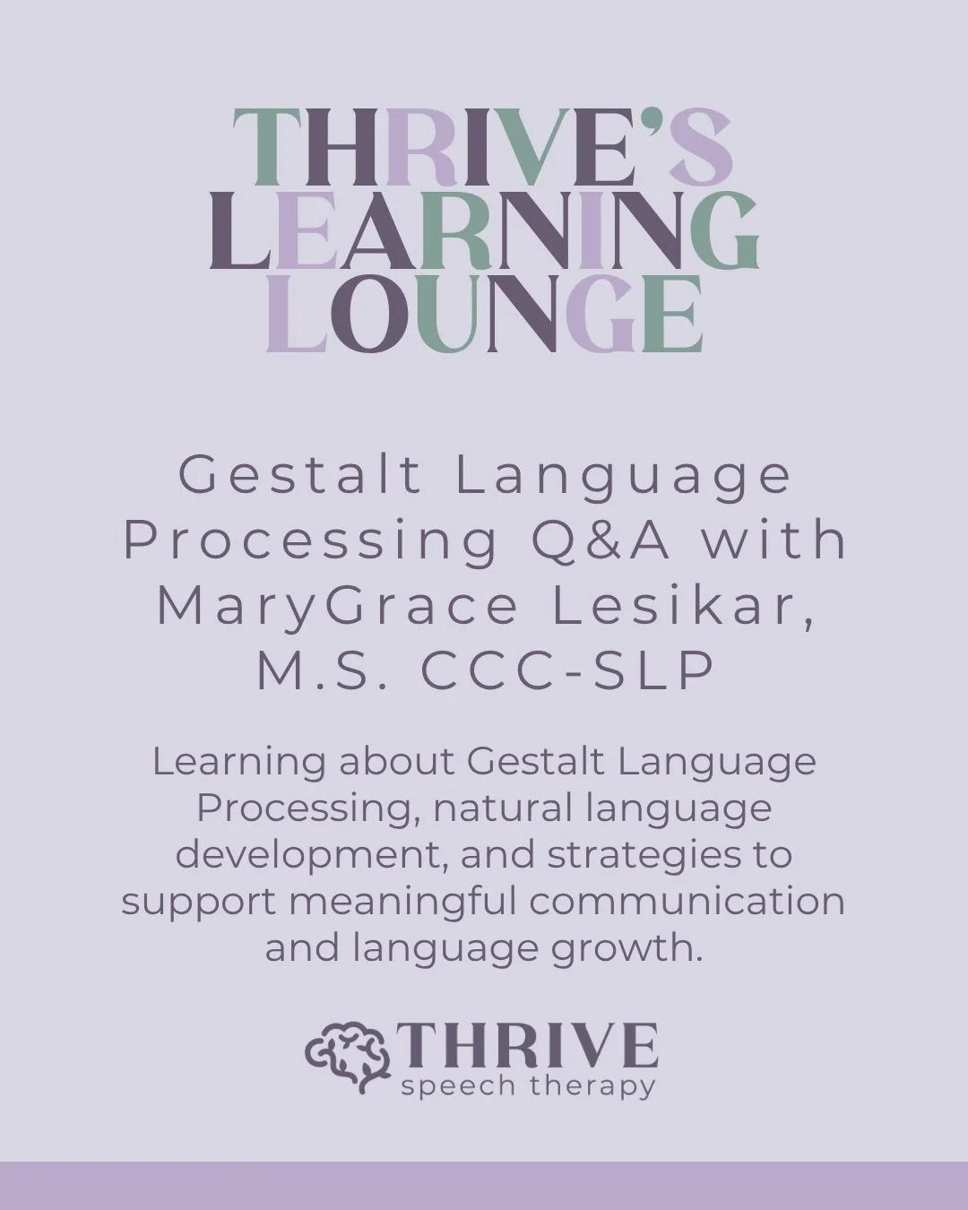 This month&rsquo;s Thrive Learning Lounge was all about Gestalt Language Processing (GLP)! 📚

Our team came together in person and virtually for an interactive Q&amp;A, where we explored GLP, the Natural Language Acquisition (NLA) framework, languag
