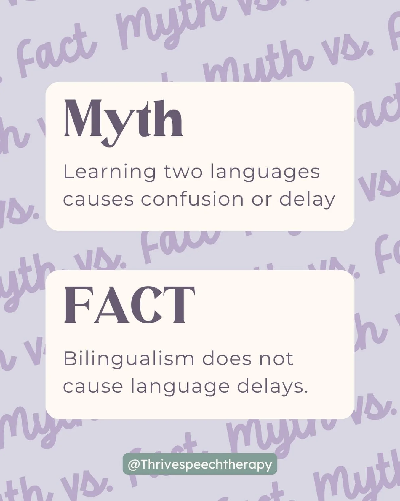Let&rsquo;s clear up some common myths about bilingualism and language delays.

Bilingual children can thrive in both languages, and learning more than one does not cause a delay. In fact, it can offer long-term cognitive and social benefits.

If you