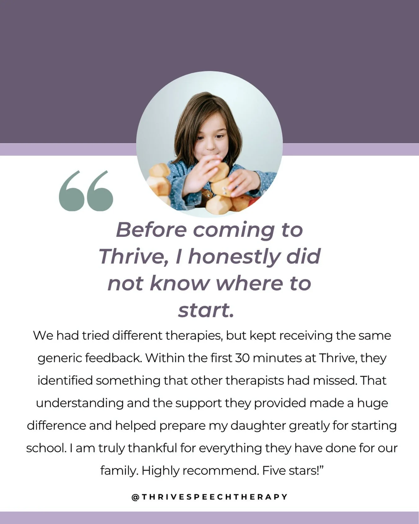 Sometimes, finding the right support changes everything! 

This family came to Thrive after trying other therapies and still feeling like they didn&rsquo;t have the answers they needed. We&rsquo;re so proud of the progress their daughter has made and