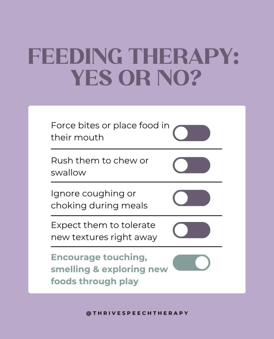 When it comes to feeding, pressure isn&rsquo;t always progress. Giving your child time to touch, smell, explore, and get comfortable with new foods can be an important part of the feeding journey. Small steps still count! 

Interested in feeding ther