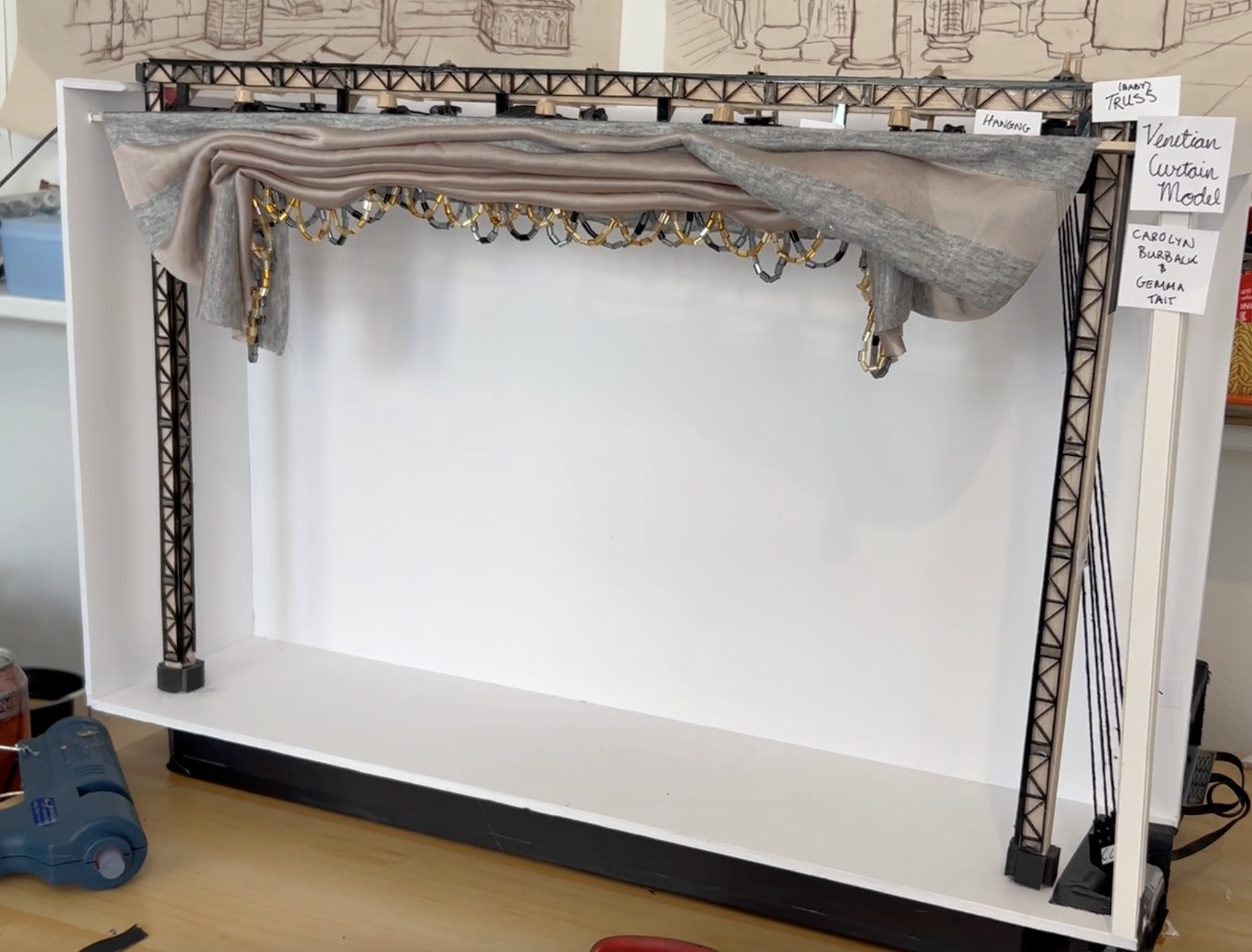 Motorized Venetian Curtain Model