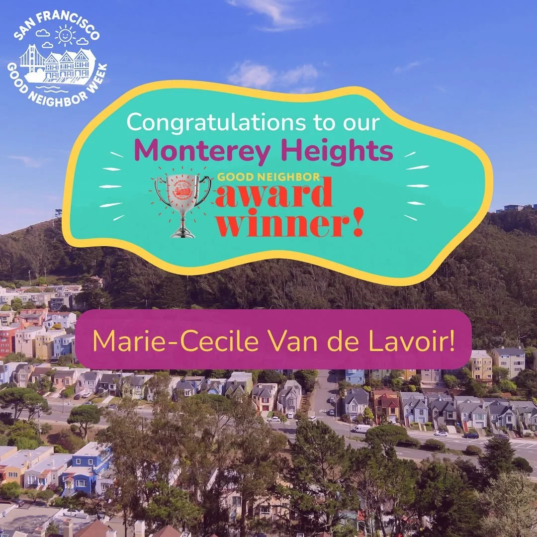 We are rolling out announcements of our 2025 Good Neighbor Award Winners. Congratulations to our winner from Monterey Heights!

#sfgoodneighborweek