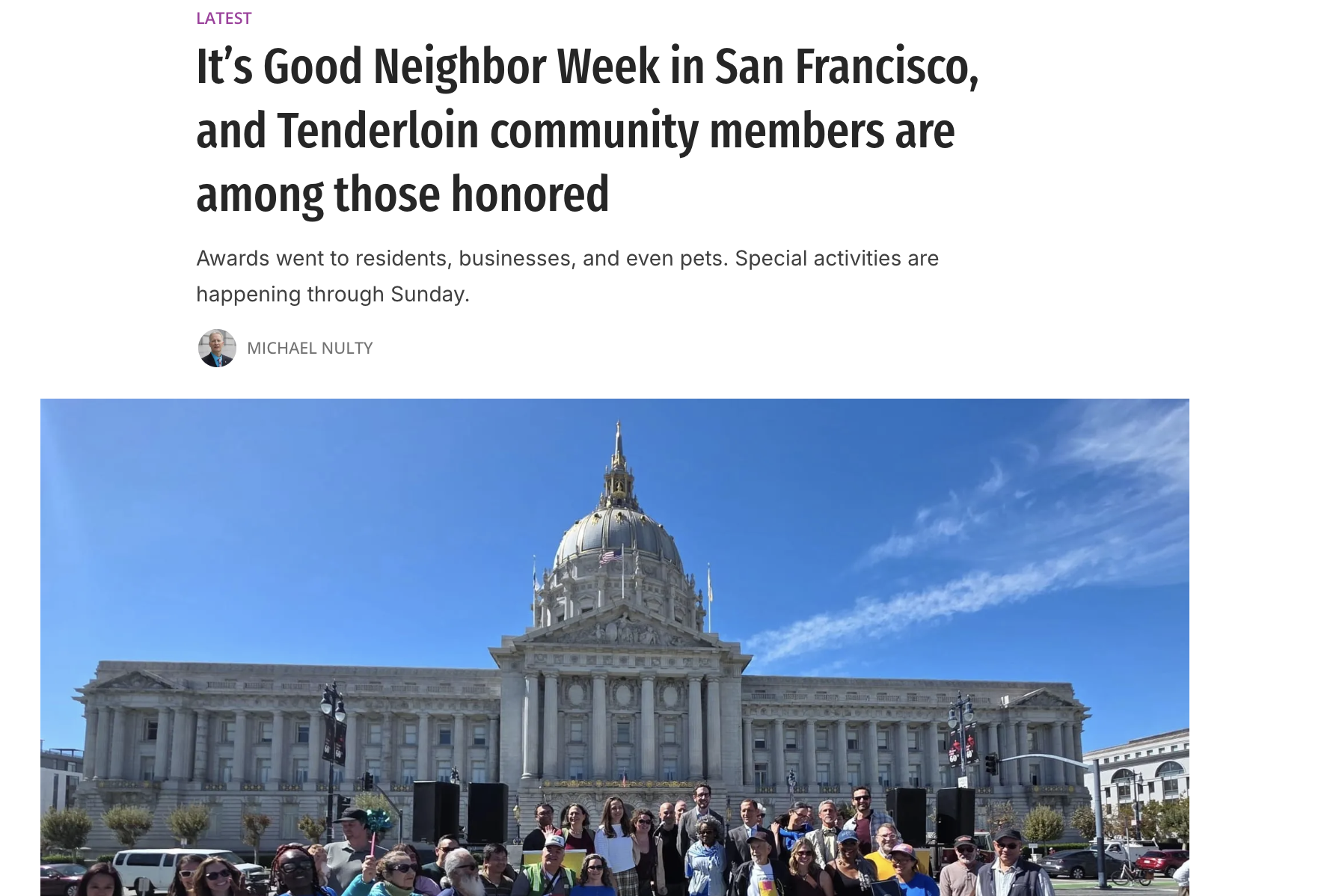 (Sep 30, 2026, TL Voice) It’s Good Neighbor Week in San Francisco, and Tenderloin community members are among those honored