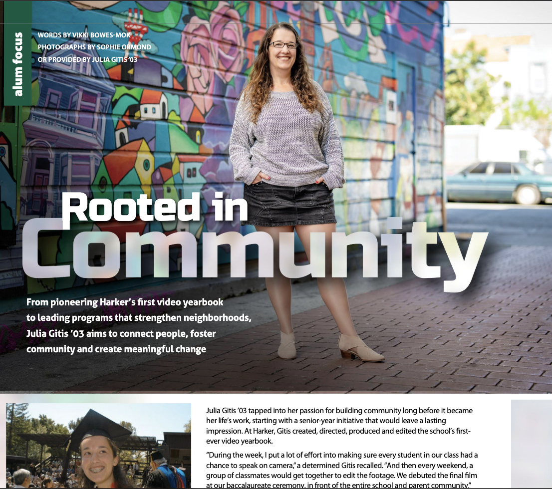 (July 27, 2026, Harker News) Julia Gitis, ‘03: Rooted in Community