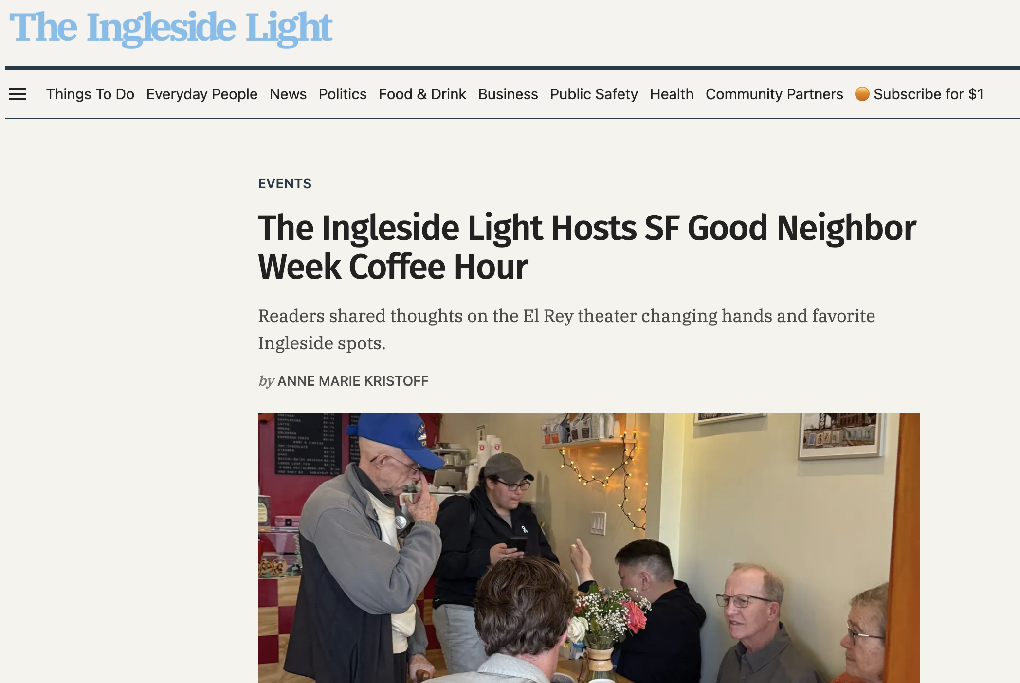 (Dec 2025, NOPNA News) The Ingleside Light Hosts SF Good Neighbor Week Coffee Hour