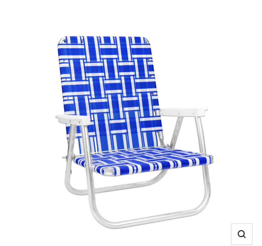 BEACH LAWN CHAIR Blue & White Stripe