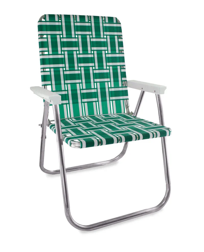CLASSIC LAWN CHAIR Green & White Stripe