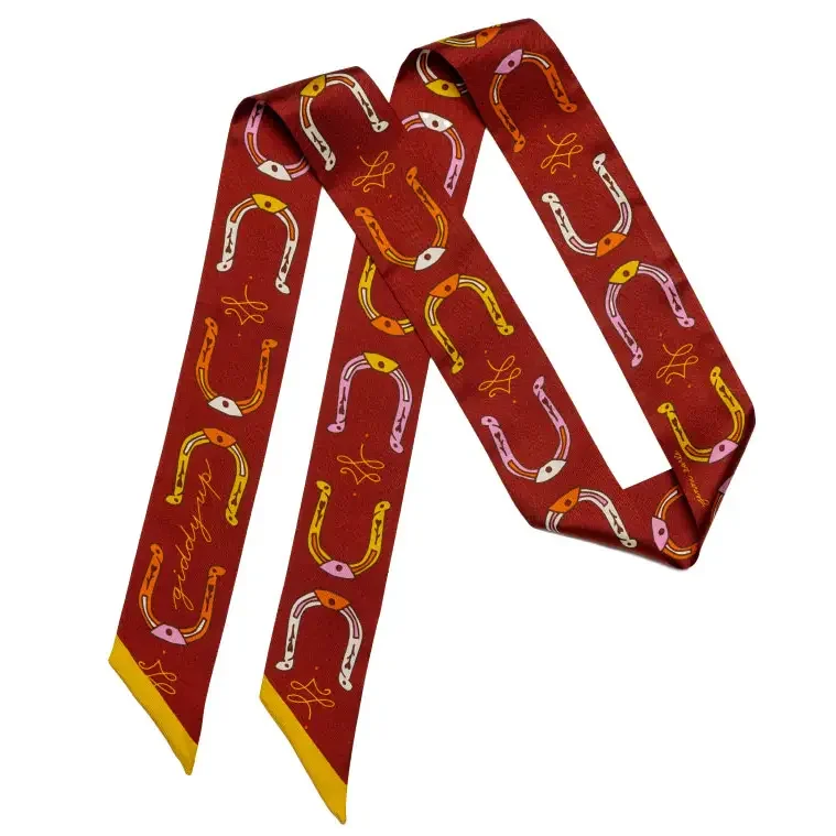 SILK TWILLY SCARF  - “Giddy Up” Neck & Hair Scarf
