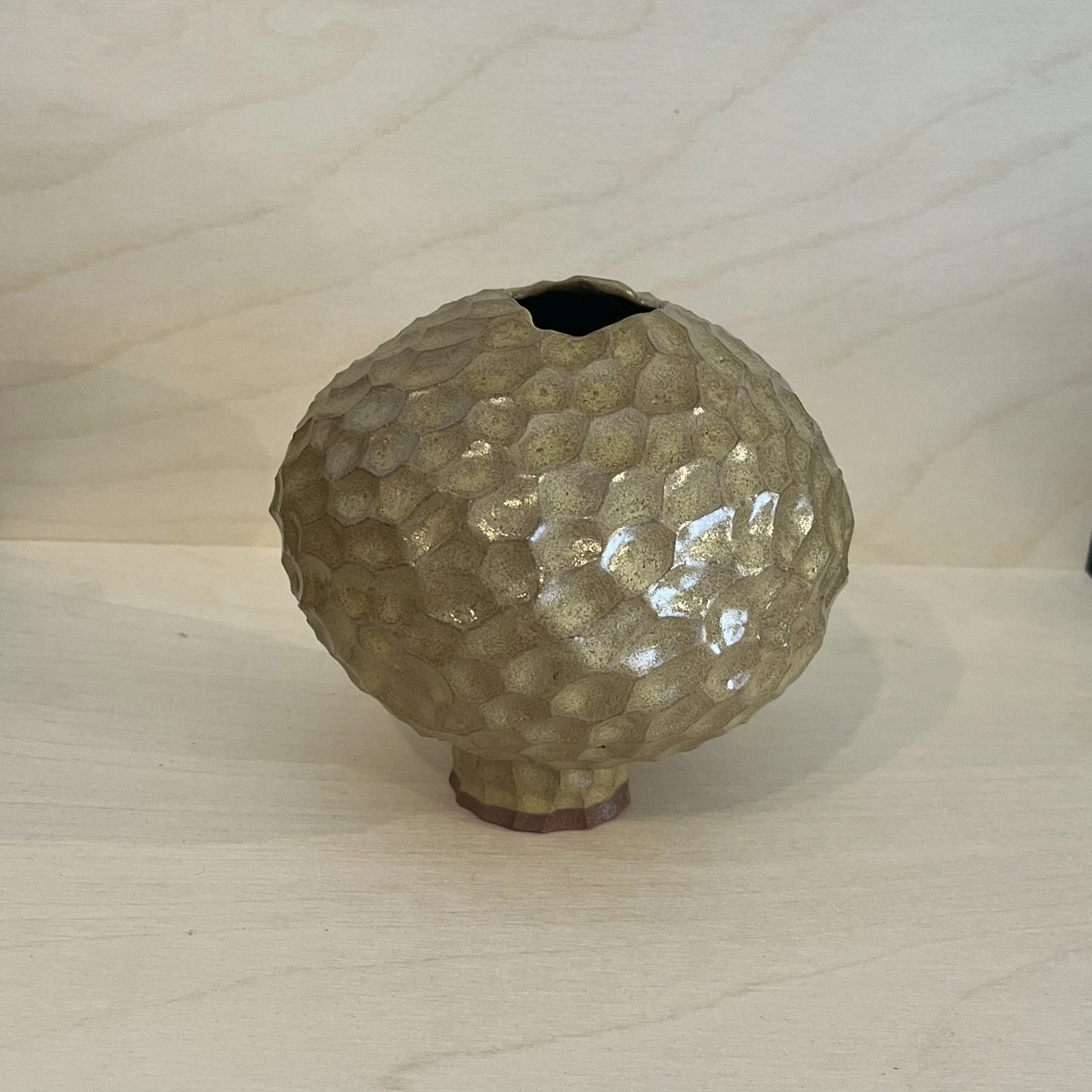 SMALL ROUND VASE - Ochre