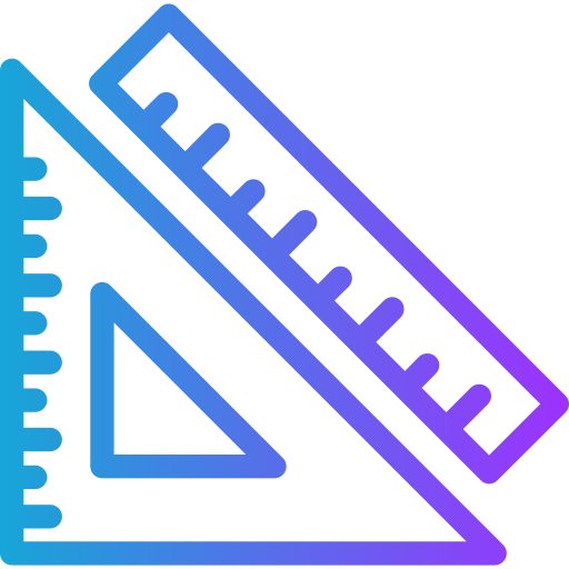 Illustration of a ruler and a triangle ruler