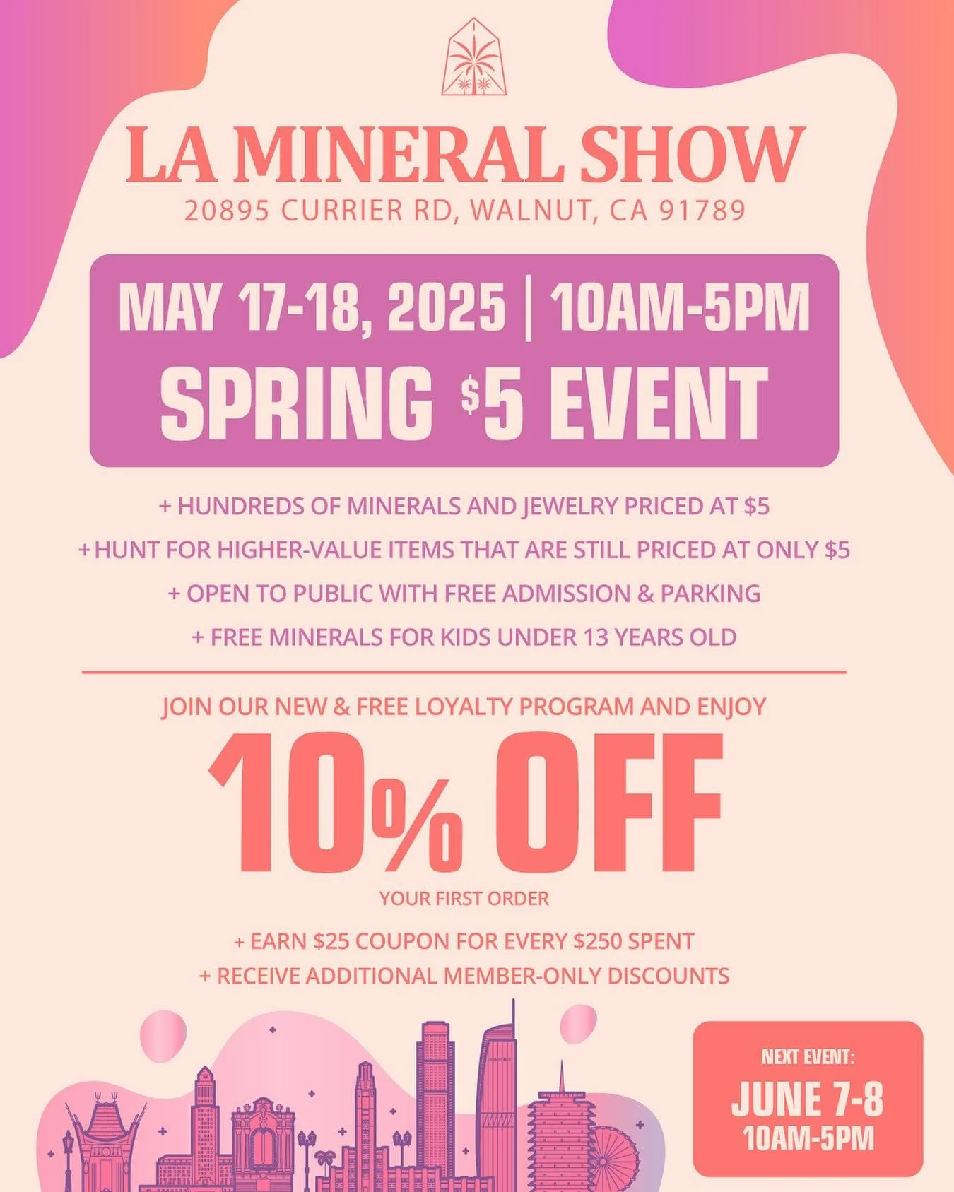 $5 LA Mineral Event this weekend May 17th and May 18th, 2025.

✨Spring is in full effect here in Southern California and we are doing our Spring cleaning to make space for bigger things to come later this year. If you&rsquo;ve been waiting for some a