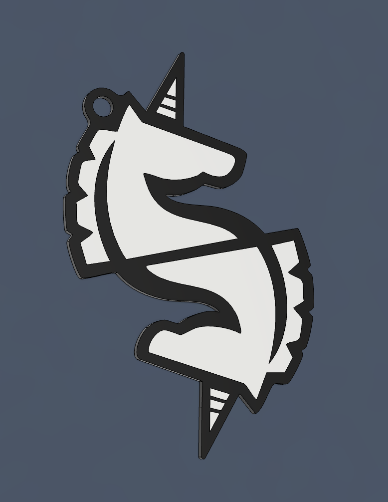 STL - Nissan Stagea Double Unicorn Keychain