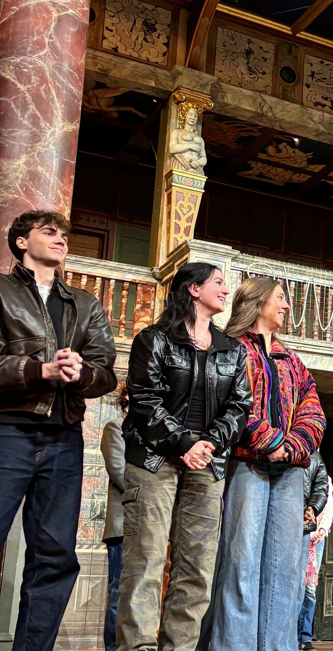 Teddy performing in an abridged version of Taming of the Shrew at Shakespeare's Globe 