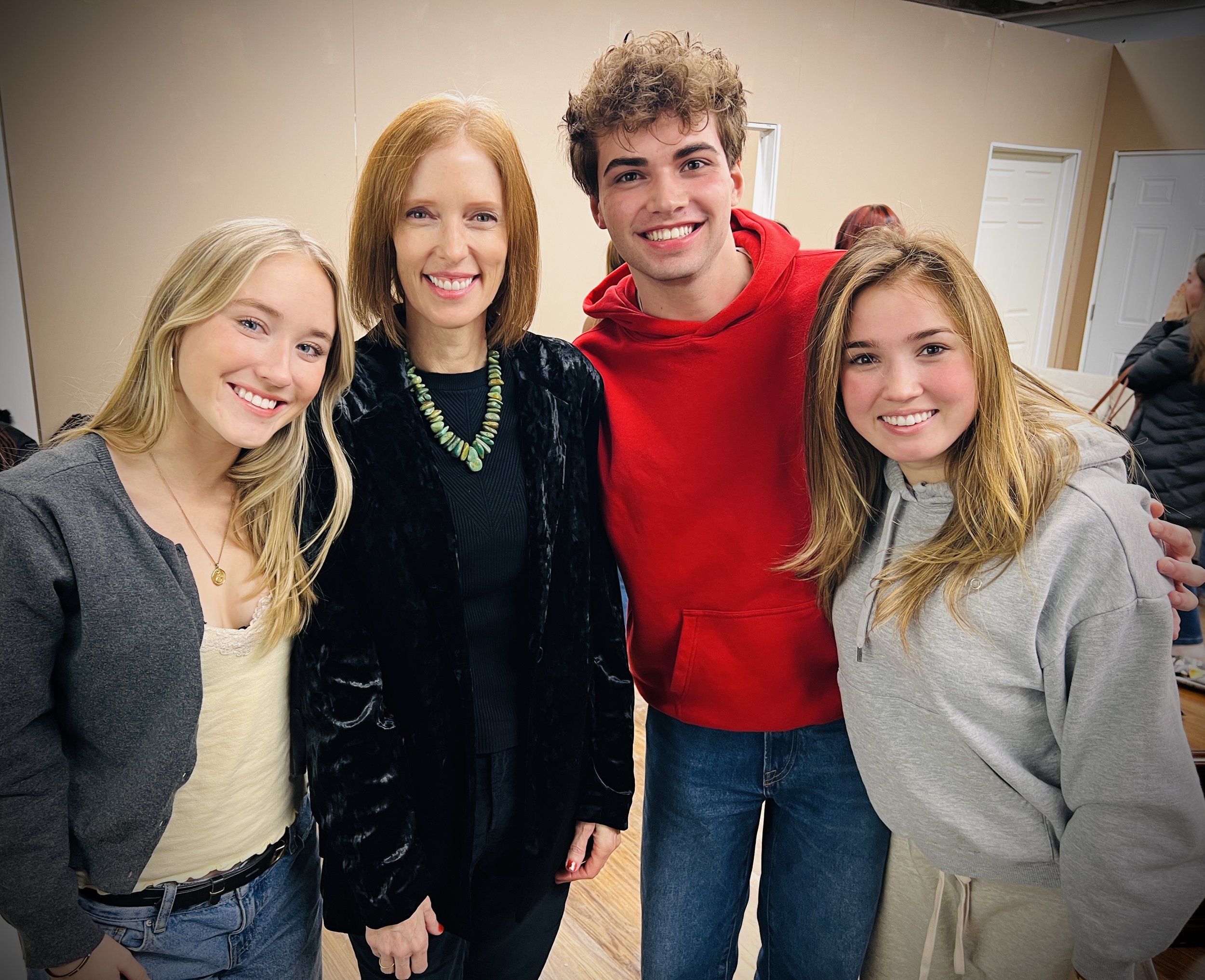 Teddy and friends with cinema acting professor Adria Dawn at Syracuse University