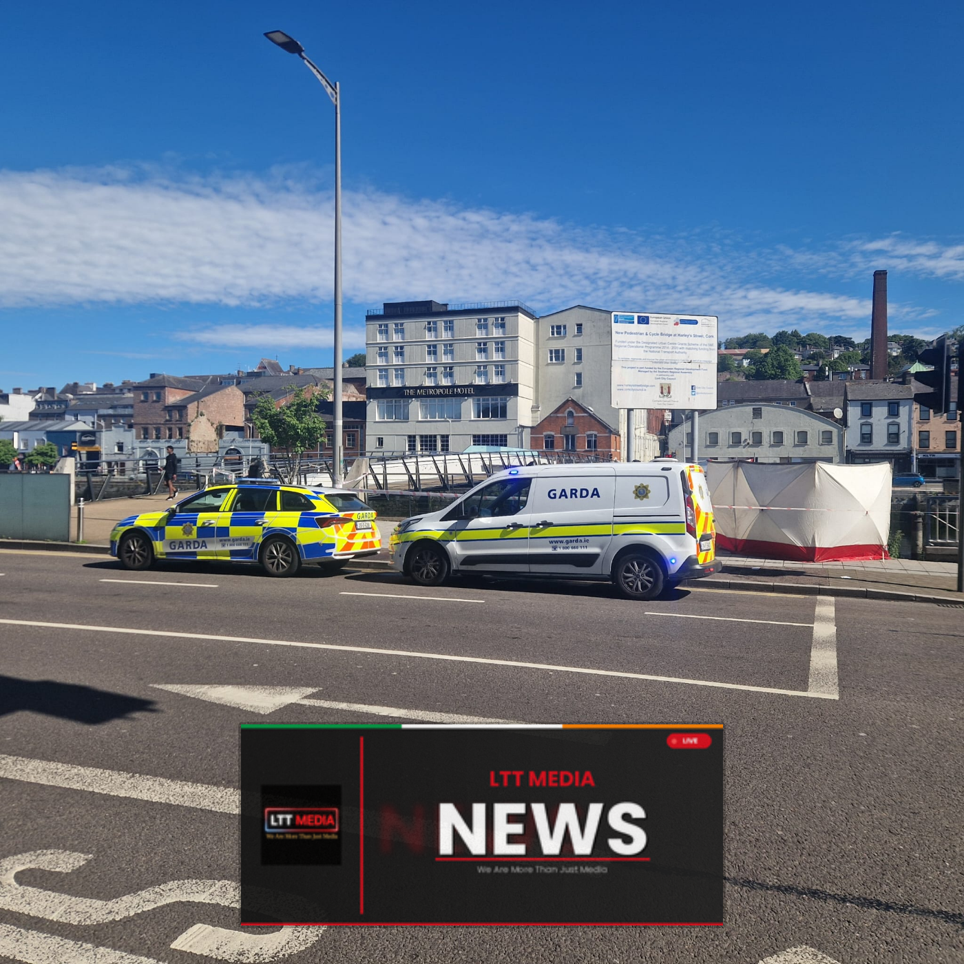 Gardaí have cordoned off an area of Cork City following the discovery of a deceased person