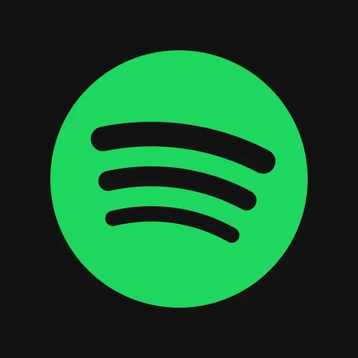 Green Spotify logo on a black background.