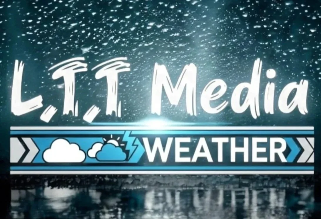 LIT Media Weather logo with rain, clouds, and lightning icons, set against a rainy cityscape background.