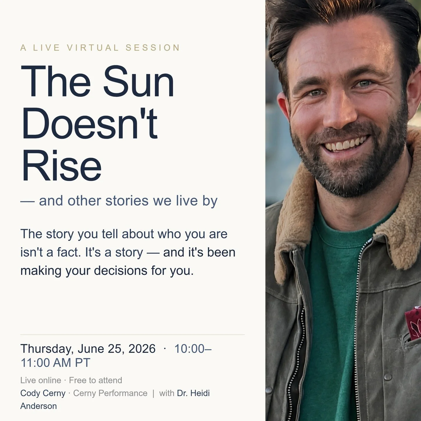What time did the sun rise this morning?

It didn't. It never has. The earth rotated &mdash; "the sun rose" is a story we built on top of what happened, so embedded it feels like a fact.

You're living inside a story like that about yoursel